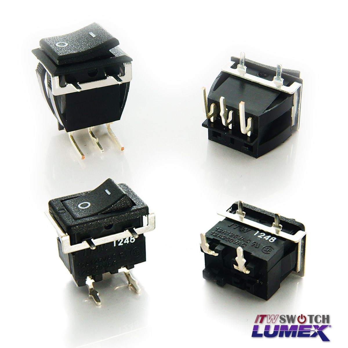 Los interruptores basculantes están disponibles enITW Lumex Switch.